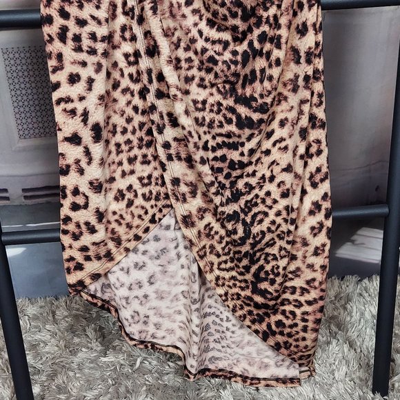 NWT INC INTERNATIONAL CONCEPTS HERITAGE MAXIS SOFT CHEETAH PRINT WRAP DRESS (S) - Picture 5 of 11